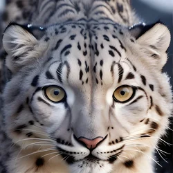 AI image generated from prompt: "a hyper-detailed wildlife close-up of a snow leopard on a ridge, sharp eyes, natural texture" — Photorealistic, ChilloutMix model