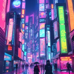AI image generated from prompt: "a neon-drenched futuristic skyline in rain, hovering billboards, anime sci-fi mood" — Cyberpunk Anime, ChilloutMix model