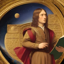 AI image generated from prompt: "a renaissance-style painting of an astronomer studying the heavens, ornate fabrics, classical composition" — Renaissance, ChilloutMix model