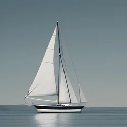 AI image generated from prompt: "a minimalist poster of a lone sailboat on calm water, clean shapes, restrained palette, elegant design" — Minimalist, ChilloutMix model