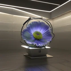 AI image generated from prompt: "a hyper-detailed 3D render of a mechanical flower blooming, brushed metal petals, studio highlights" — 3D Render, ChilloutMix model