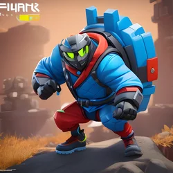 AI image generated from prompt: "a stylized 3D adventurer with oversized gear and bold colors, game-art aesthetic, confident stance" — Stylized 3D, ChilloutMix model