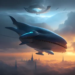 AI image generated from prompt: "concept art of a sky-whale city floating above storms, massive scale, breathtaking mood" — Concept Art, ChilloutMix model