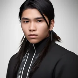 AI image generated from prompt: "a photoreal portrait of an Indigenous young man in a studio with a single key light, serious focused expression, soft shadow falloff, cle…" — ChilloutMix model