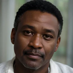 AI image generated from prompt: "a close-up photoreal portrait of a middle-aged Black man with salt-and-pepper stubble, natural skin texture, sharp eyes, soft window ligh…" — epiCRealism model