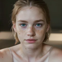 AI image generated from prompt: "a photoreal portrait of a White person with freckles and slight redness, realistic skin variation, soft diffuse lighting, no airbrushed look" — epiCRealism model