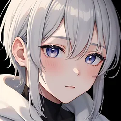 AI image generated from prompt: "an ultra-detailed anime close-up portrait of a silver-haired boy with subtle blush and glossy eyes, clean lineart, soft gradients, neutra…" — MeinaMix model