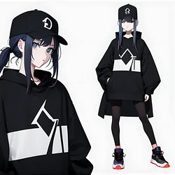 AI image generated from prompt: "an anime streetwear fashion editorial, full body pose, bold silhouette, studio backdrop, crisp fabric folds, clean shading" — MeinaMix model